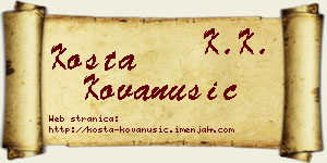 Kosta Kovanušić vizit kartica